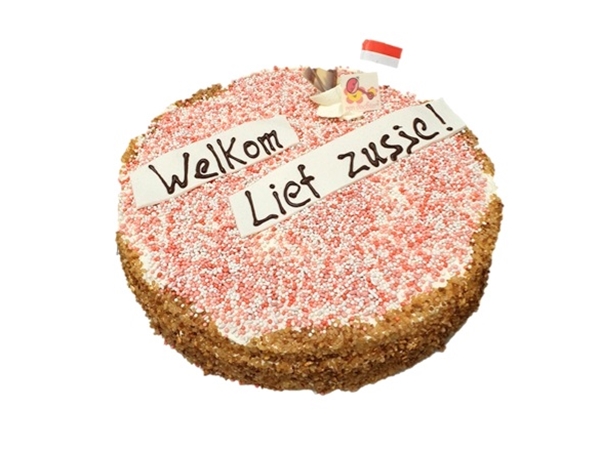 'Beschuit met muisjes'-taart